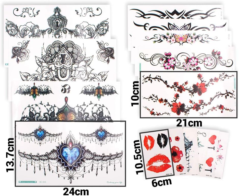 SNAILGARDEN 69 Sheets Temporary Tattoos,Fake Waterproof Tattoos Kits Body Art Sticker,Permanent Removable,for Adults Teens Men and Women - Image 3