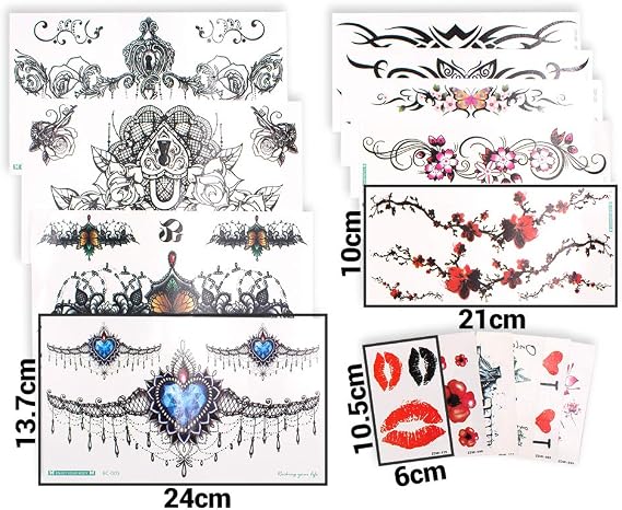 SNAILGARDEN 69 Sheets Temporary Tattoos,Fake Waterproof Tattoos Kits Body Art Sticker,Permanent Removable,for Adults Teens Men and Women