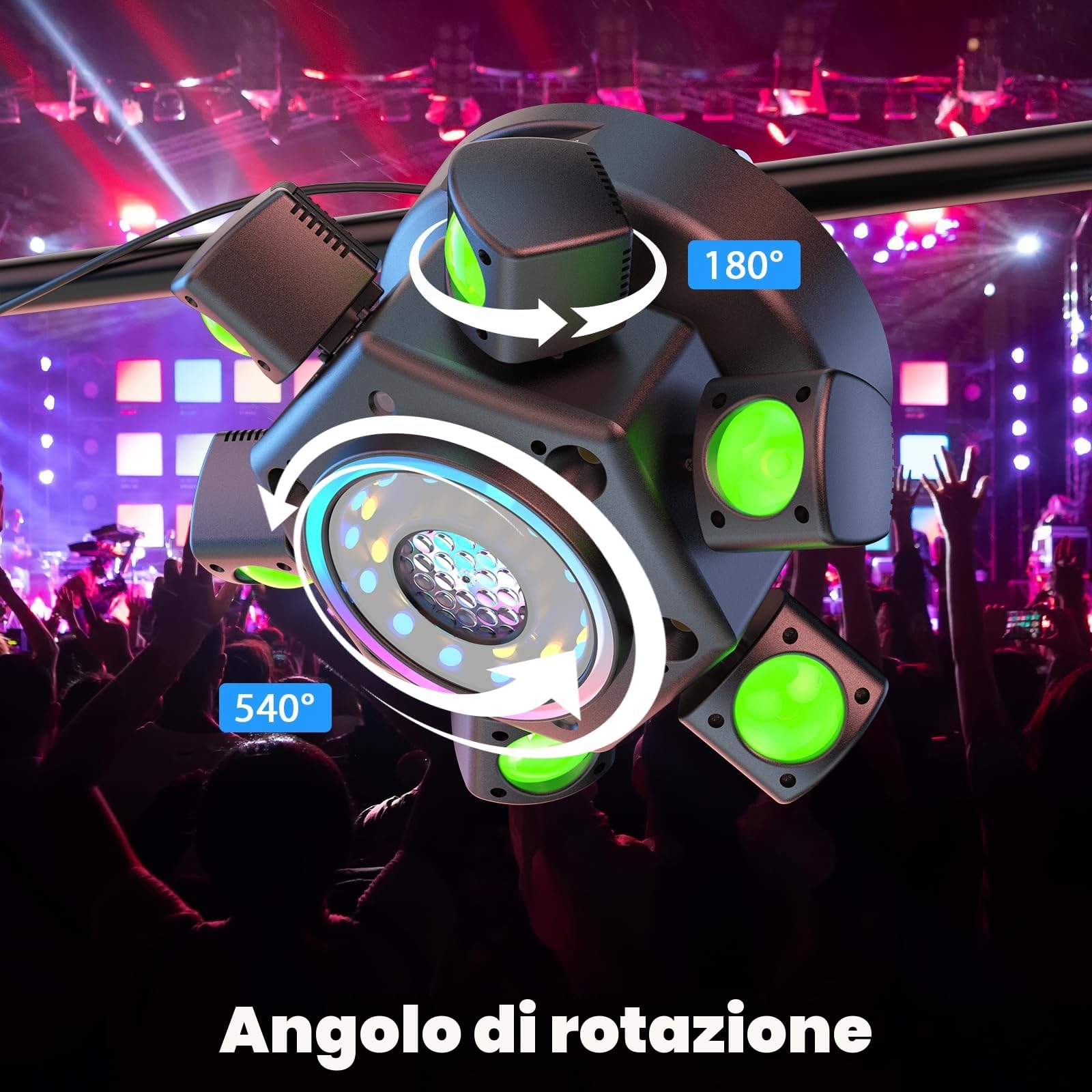 150W Teste Mobili LED con Telecomando RGBW Luci Discoteca 26CH Gobos Beam Moving Head Luci da Palco per DJ Bar Casa Feste Club Palcoscenico