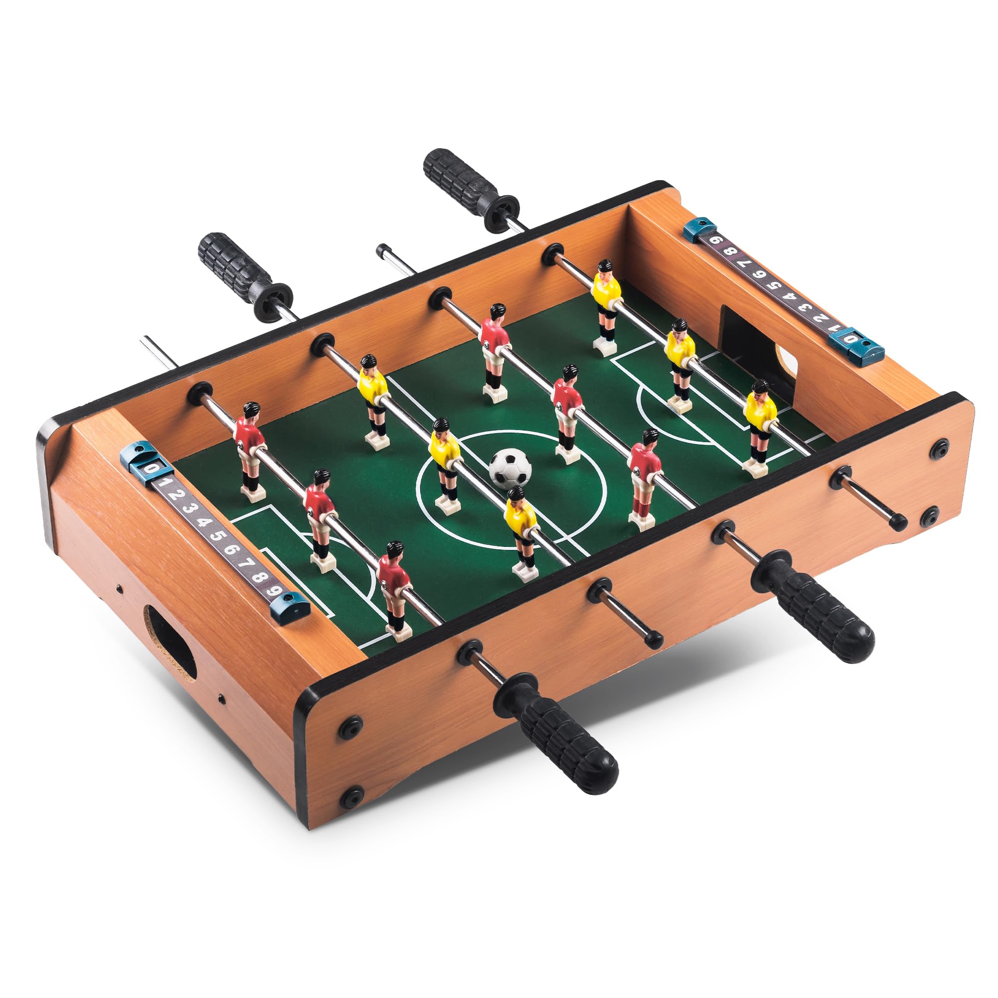 FISHTEC Mini Babyfoot de Table avec 4 Barres et 2 Balles - Jeu de bistrot Convivial et Format Compact pour Enfants et Adultes - Idéal pour Loisir intérieur et soirées Amis
