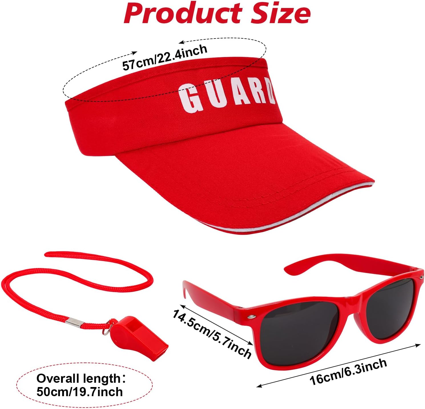 Fumwase 4PCS Guard Costume Set Include Guard Red Hat Sunglasses Fanny Pack Whistle Guard Costume for Men Women - Image 2