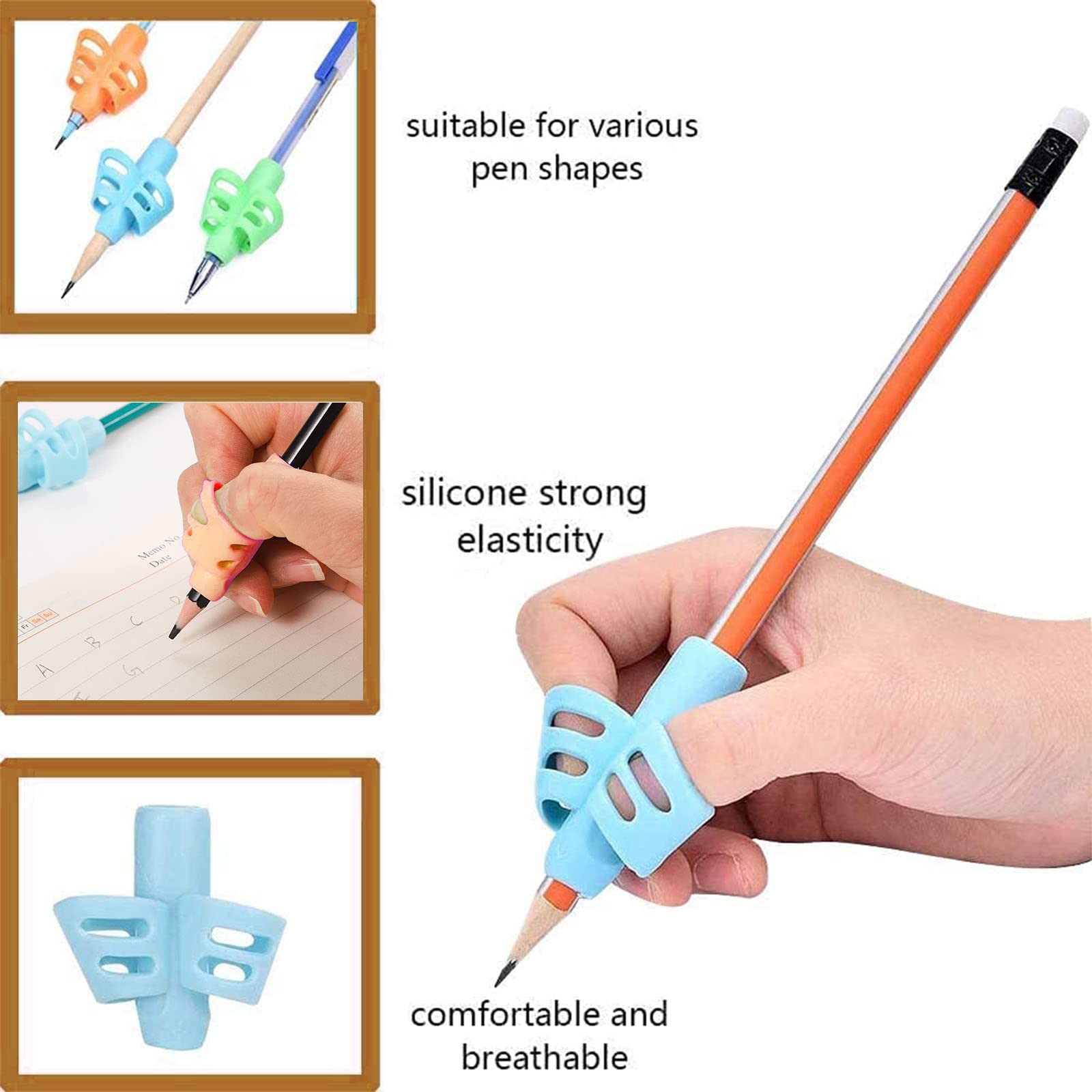 Guide Doigts Ecriture Enfant 4 Pièces,Silicone Pencil Grips