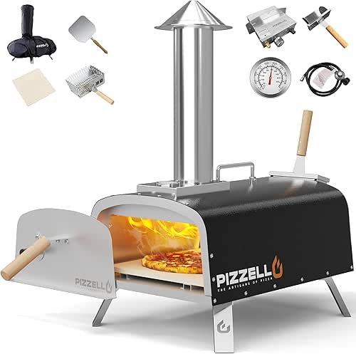 PIZZELLO 12" Outdoor Pizza Oven Propane and Wood Fired Pizza