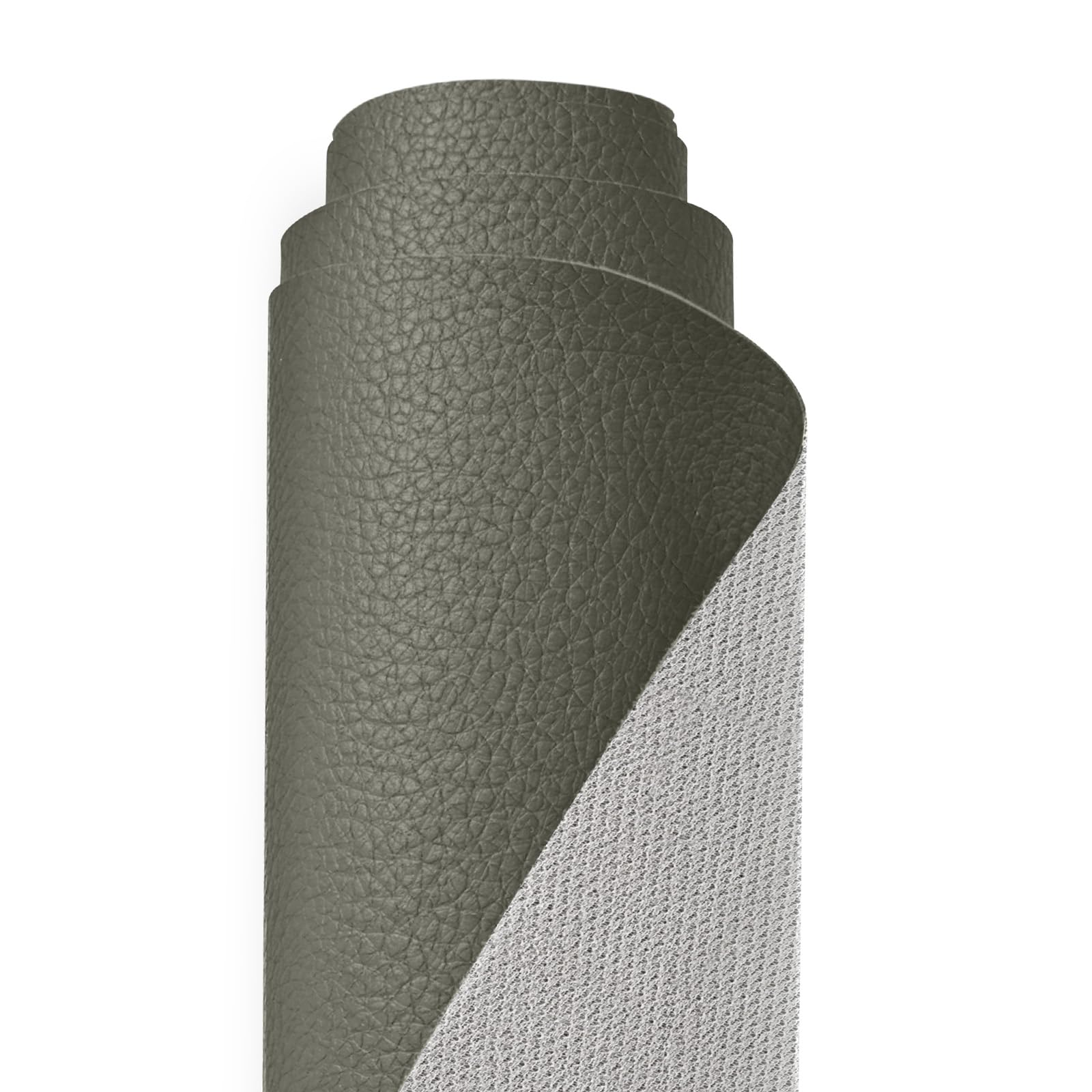 Alaoo Litchi Leather Fabric, Faux Leather Fabric, Light Grey, 100 * 140cm