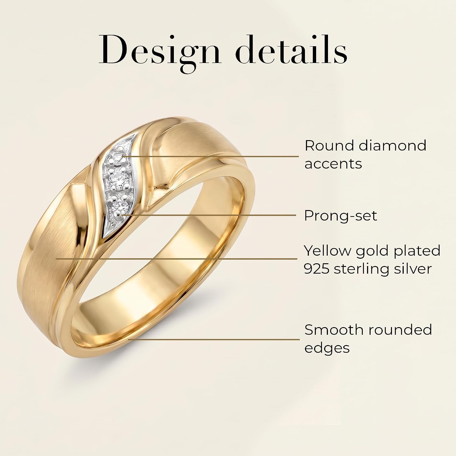Rylos His/Hers Couples Wedding Bands with Diamonds, Sterling Silver or Yellow Gold Plated, Comfortable Fit, Sizes 6-13, Elegant Couple Rings Symbolizing Commitment