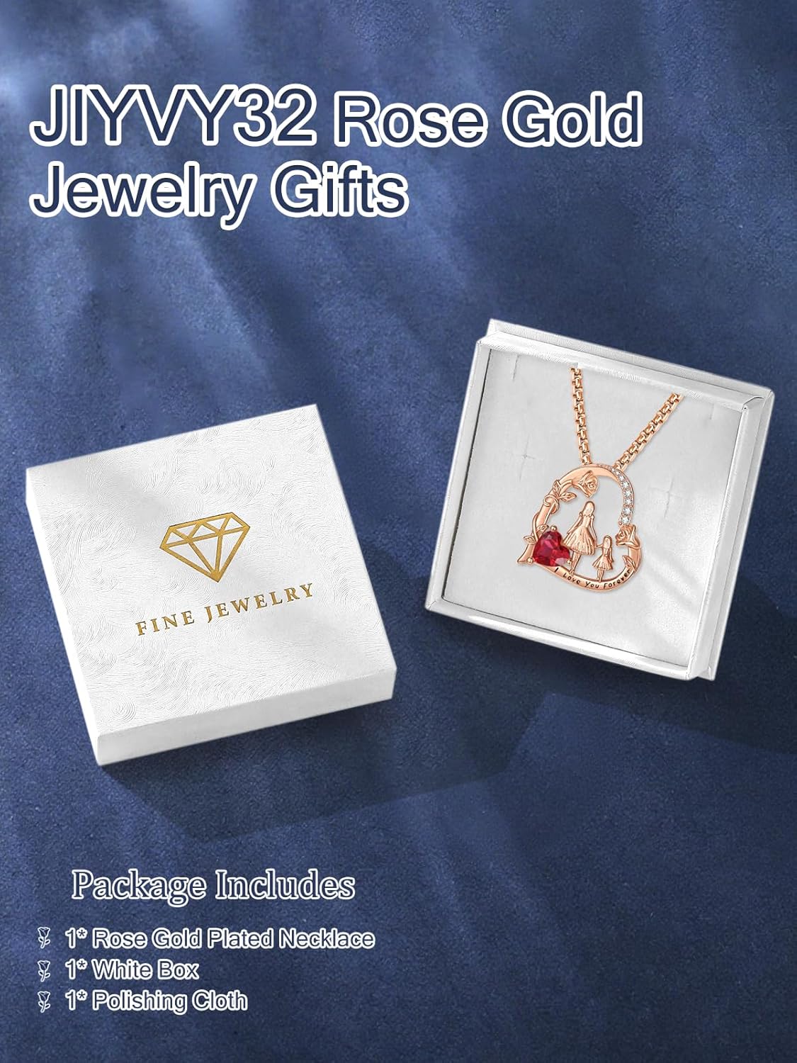 Mother Pendant Necklace For Mom Rose Gold/14K Gold/White Gold Birthstone Necklace For Mother Christmas Birthday Gifts for Mom From Daughter - Image 7