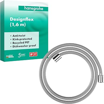 hansgrohe 28260000 DesignFlex Textile Chrome Handshower Hose, 63-inch