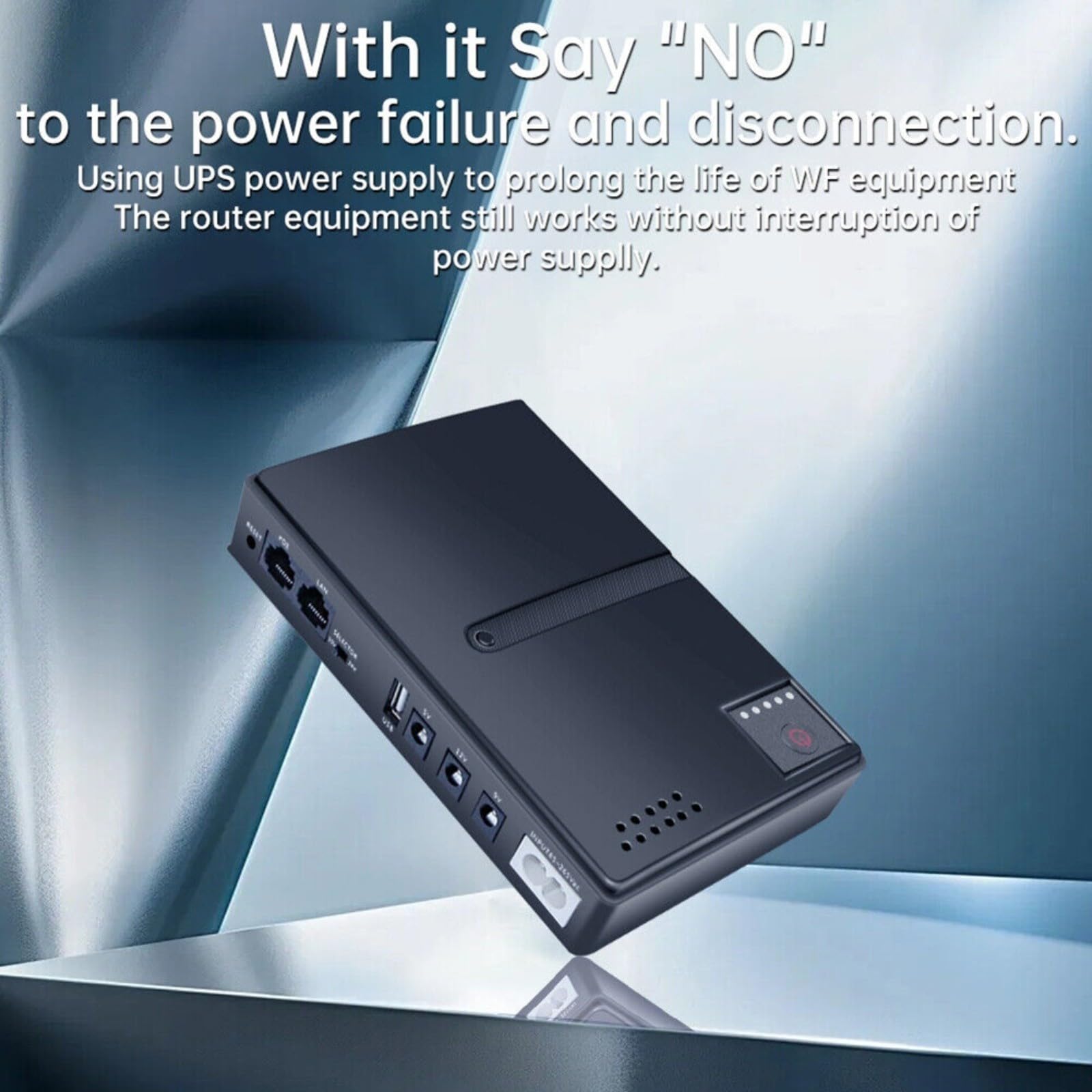 Zasilacz bezprzerwowy UPS 5 V/9 V/12 V Wyjście wielonapięciowe Zapasowy zasilacz akumulatorowy do routerów WIFI Zasilacz zapasowy z przypomnieniem o niskim poziomie naładowania akumulatora