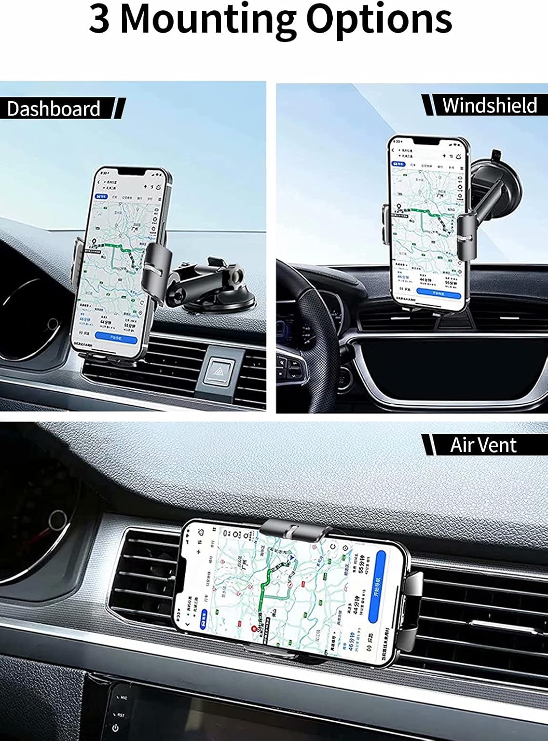 MANKIW Wireless Car Charger 15W/10W/7.5W Fast Charging Auto Clamping Car Wireless Charger Air Vent Car Phone Holder Mount Compatible with iPhone 12/12 Pro Max/12 Mini/11,Galaxy S21/S20(Grey) : Cell Phones & Accessories