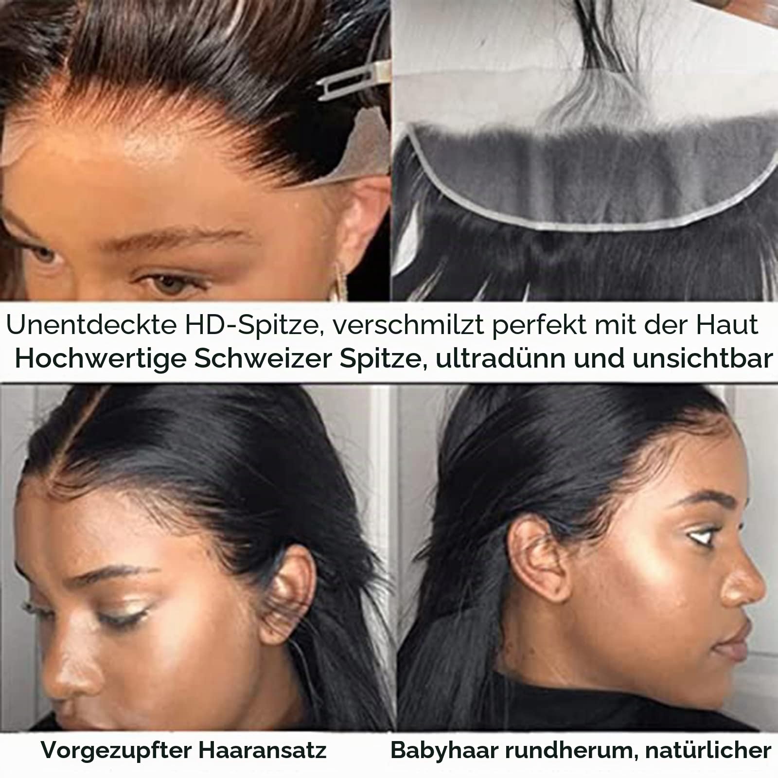 13x4 Lace Frontal Closure 100% Echthaar Remy Hair 12 Zoll (30 cm)