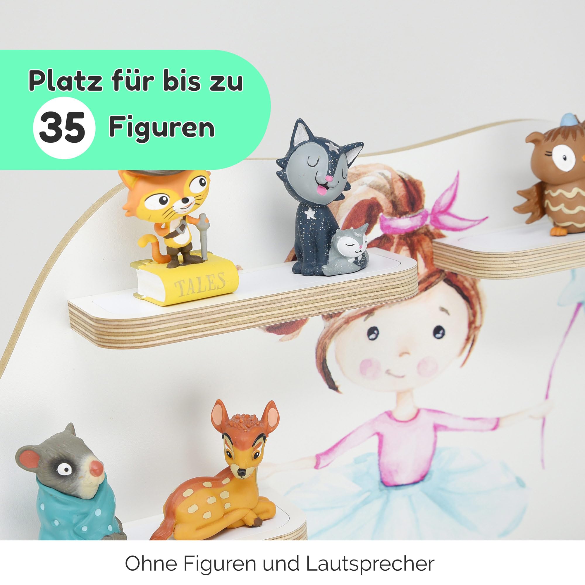 Organizzazione Giochi Musicali Stadtecken Scaffale In Legno Per Box Musicale, Adatto Per Toniebox E Mobile Giochi Bambini - 4