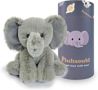 Weighted Elephant Stuffed Animals Plush Toy for Boys Girls, Miedium Size Fragrance Filling Stitch Stuff Animal, Calming Sensory Toys with Super Soft Fur, Living Room and Bedroom (Lavender)
