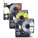 NineLeaf 3 Pack Color Vinyl Permanent Industrial Label Tape Set Compatible for DYMO 18433 18436 18445 19mm(3/4