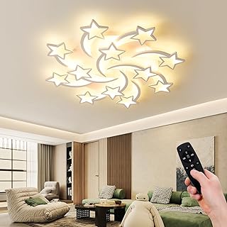 JAYMP Star Shaped Ceiling Light Dimmable Modern Ceiling Lamp Remote Cont...