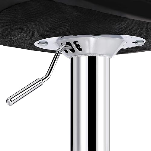Miniatura 4 de Topeakmart Taburetes de bar modernos de altura ajustable, taburete giratorio de piel sintética, silla trasera de isla de cocina, taburete giratorio
