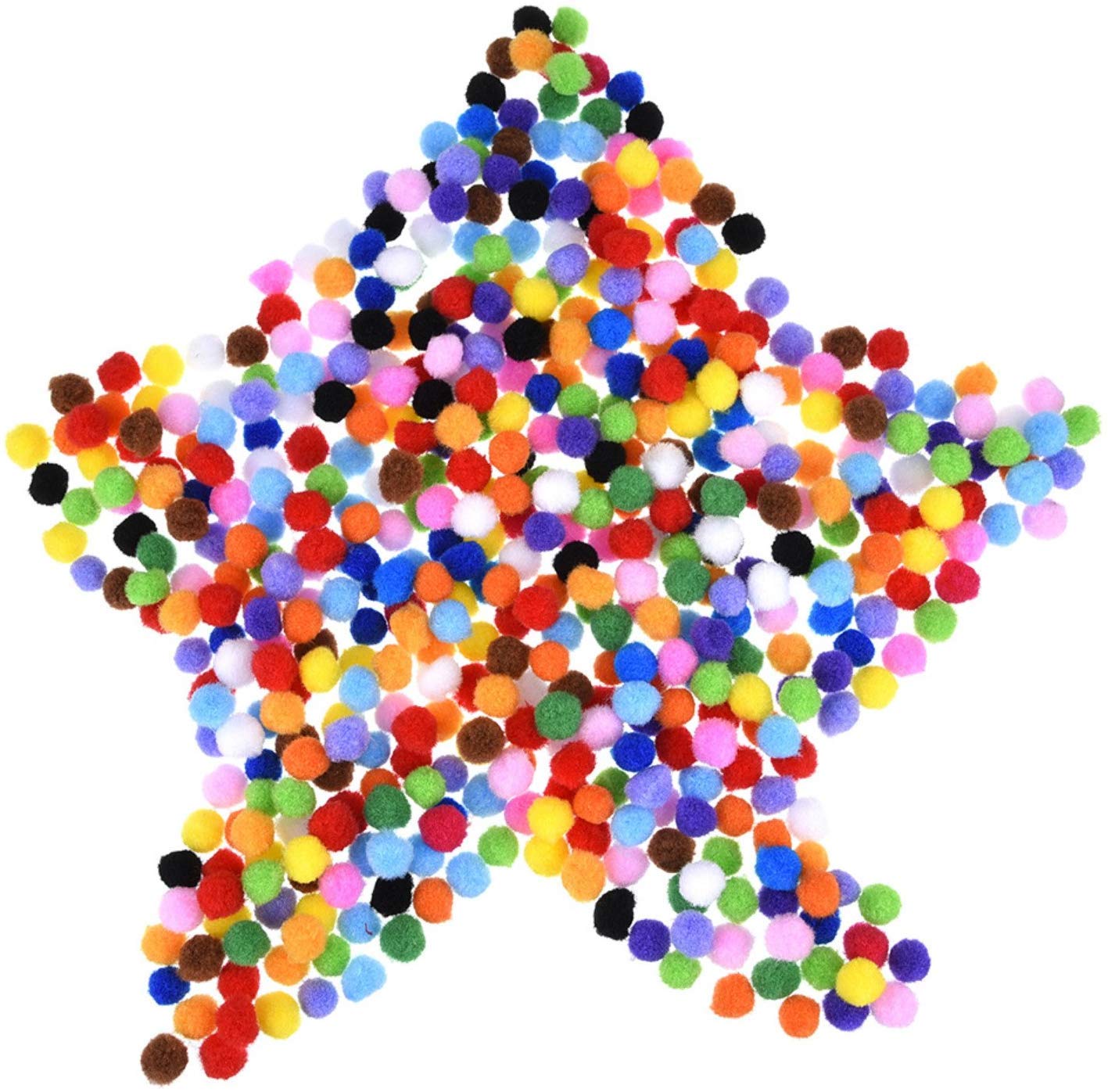 EliteKoopers 10mm Pom Poms Mini Fluffy Balls for Decoration Art Craft (100Pcs)