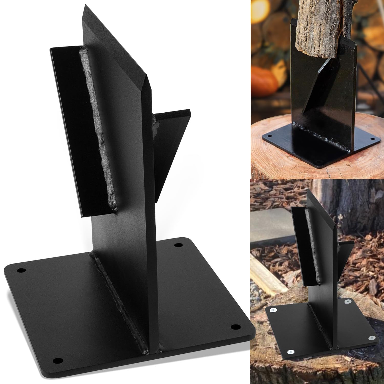 2025 Upgrade Heavy Duty 10lb for Kindling Splitter Cracker, Firewood Splitter Wedge, Cast Iron Splitting Wedge, No Sharp Edge Wood Splitter, for Manual Maul Log Kindling Splitter Cracker