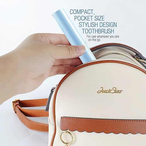 Miniatura 5 de Pursonic Cepillo de dientes sónico portátil funciona con pilas, batería incluida, 3 cabezales de cepillo incluidos, 22,000 golpes por minuto,