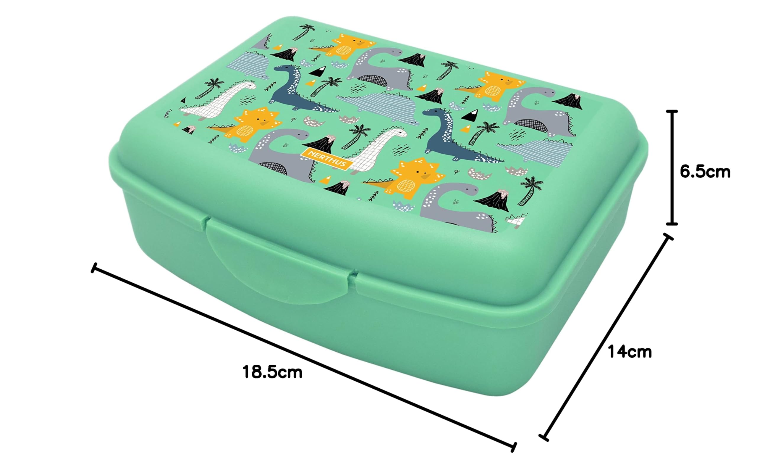 NERTHUS FIH 923 fiambrera infantil dinosaurios caja almuerzo ligera resistente fácil limpieza