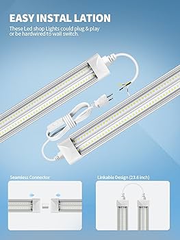 ELEKICO 8' Led Shop Lights,Super Bright 19500LM 100W 5000K