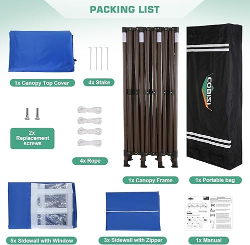 Miniatura 7 de COBIZI Tienda de campaña desplegable de 10 x 30 pulgadas, resistente con 8 paredes laterales extraíbles, tiendas de campaña hexagonales comerciales