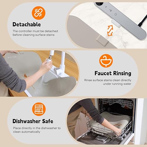 Miniatura 2 de Homelove Tapete de calentamiento de alimentos impermeable  Bandeja de calentamiento eléctrica con 6 niveles de temperatura y ajuste de horas,