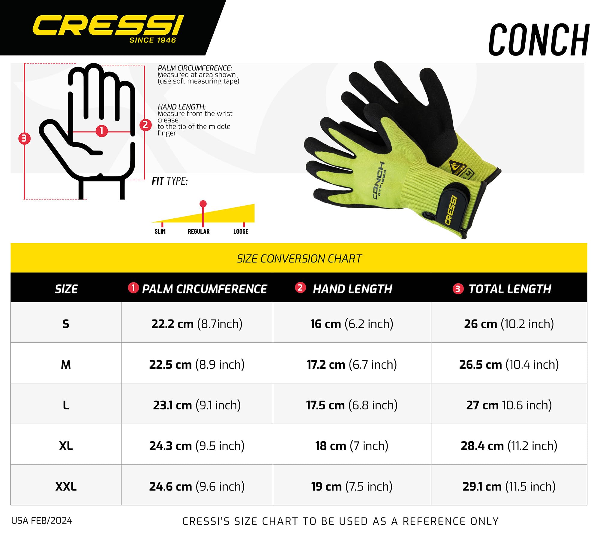Cressi Conch Dyfiber Guantes de Resistencia al Corte, Unisex Adulto