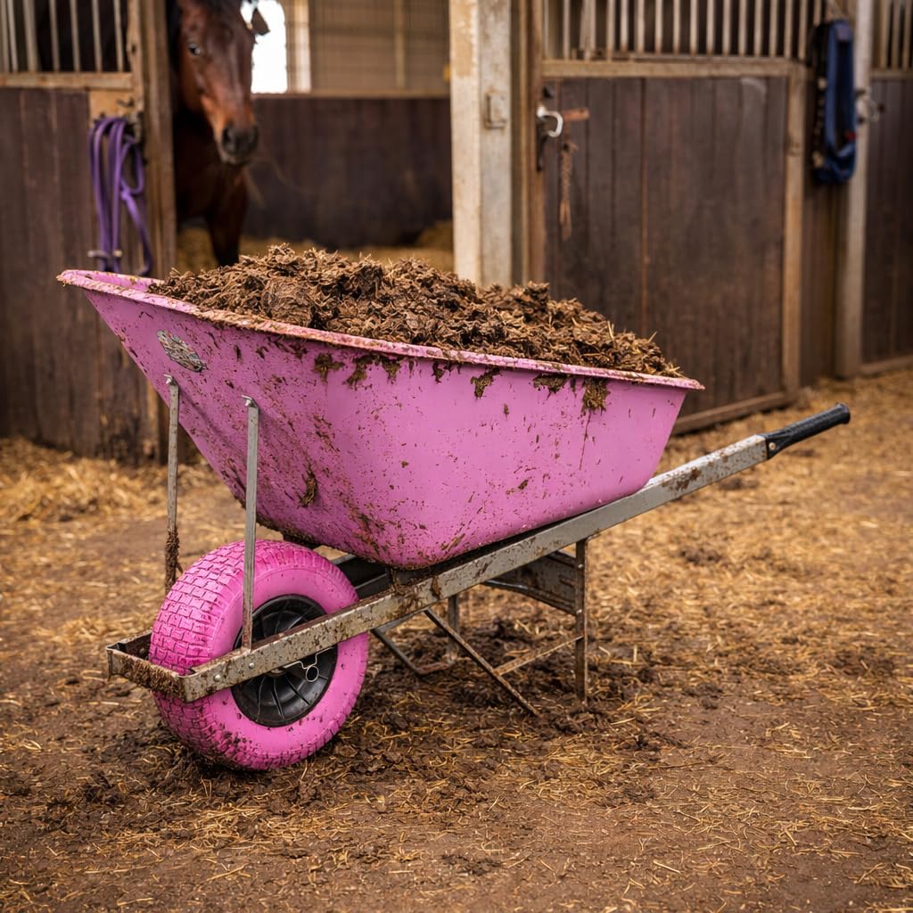Schubkarre aus Kunststoff, 160 Liter, mit pannensicheren dicken Reifen, ideal für Reiter, Gärtner, Hof- und Gartenpfleger, Landwirte, Stallarbeiter, Kleingartenbesitzer