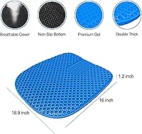 Vista 2 de Cojín de asiento de gel para sentarse durante mucho tiempo (grueso y extragrande) con funda antideslizante, cojín de asiento para silla