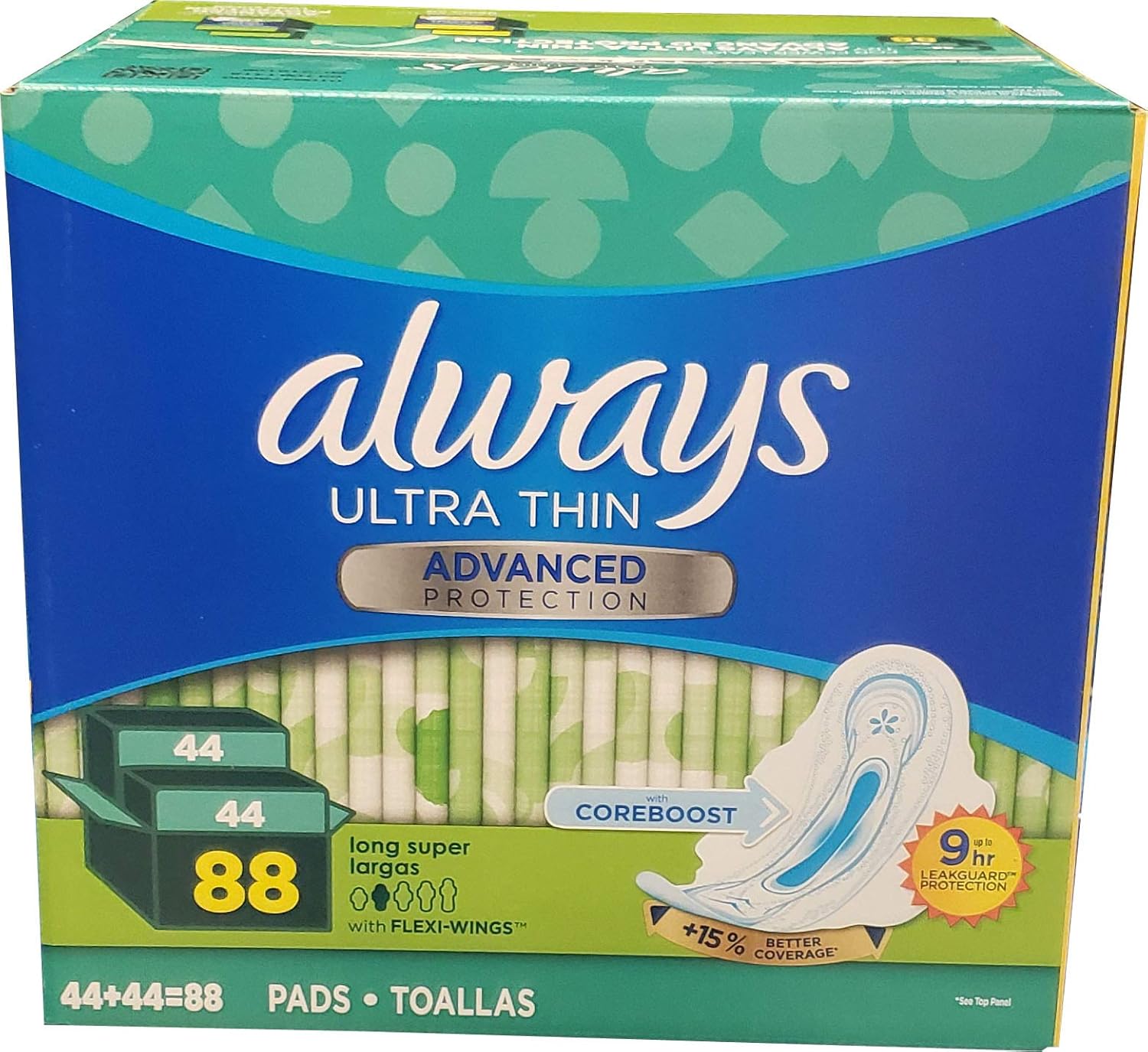 Always Ultra Thin Advanced Long Pads (Net Wt 88Count), ()