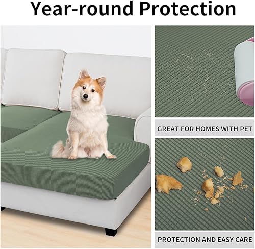 Vista 330 de Easy-Going - Funda de cojín elástica para sofá, funda de cojín protectora para asiento de sofá, suave, flexible con parte inferior elástica