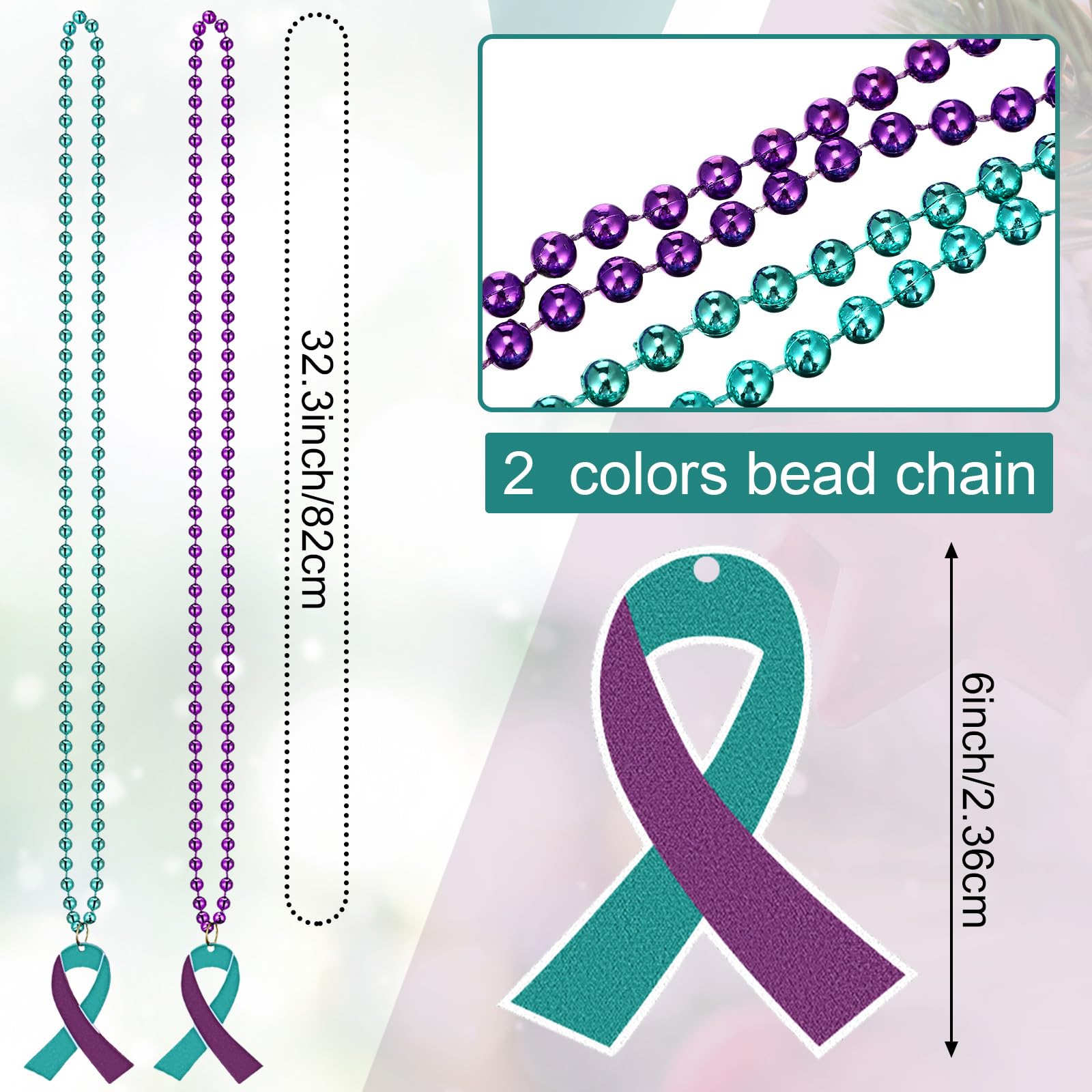 Teal & Purple Ribbon Bracelet - "Where There Is Love" Suicide Prevention Support Bracelet