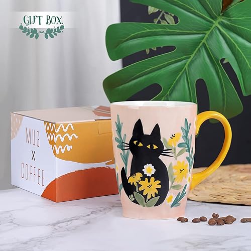 Miniatura 7 de NymphFable Taza de café de cerámica grande con mango 100% pintado a mano regalo de Navidad 20.3 fl oz20oz