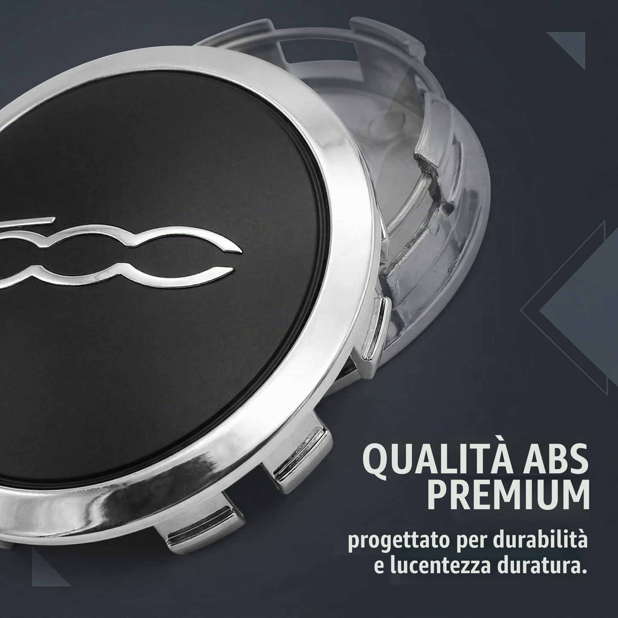 1 Pezzi Coprimozzo Per Fia-500 Copri Ruota Hup Trim, Accessori Di Aggiornamento Per Il Lifting Del Copriruota Centrale Esterno Dell'Auto 68078419Ac (A)