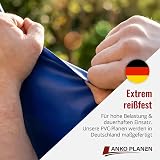 ANKO PLANEN Telo copertura PVC 700 g/m² pesante – impermeabile, antistrappo, resistente UV; telone tipo camion per giardino/industria/piscina/rimorchio (bianco, 3 m x 6 m) - 3