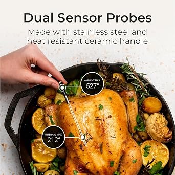 MEATER Plus Bundle: Smart Digital Wireless Meat Thermometer with Microfiber Kitchen Towel & Bar Blade Opener | Grilling, Smoking, Roasting, Baking, BBQ | Limited Edition Brown Sugar Color