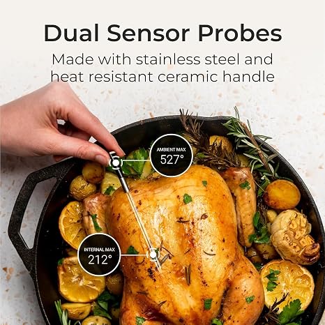 MEATER Plus Bundle: Smart Digital Wireless Meat Thermometer with Microfiber Kitchen Towel & Bar Blade Opener | Grilling, Smoking, Roasting, Baking, BBQ | Limited Edition Brown Sugar Color
