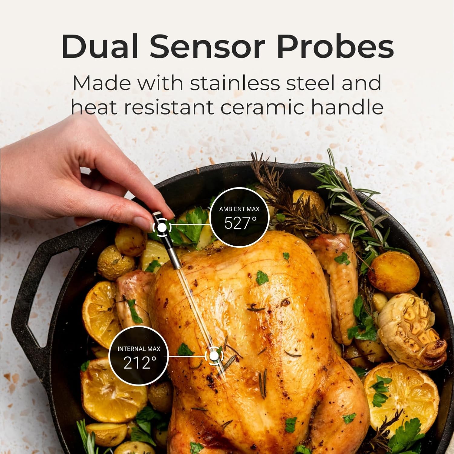 MEATER Ensemble de cuisine intelligent : thermomètre à viande avec gants de barbecue et lame de bar | Restez en sécurité, grillez plus intelligemment et célébrez avec style | Plus de 50 recettes dans