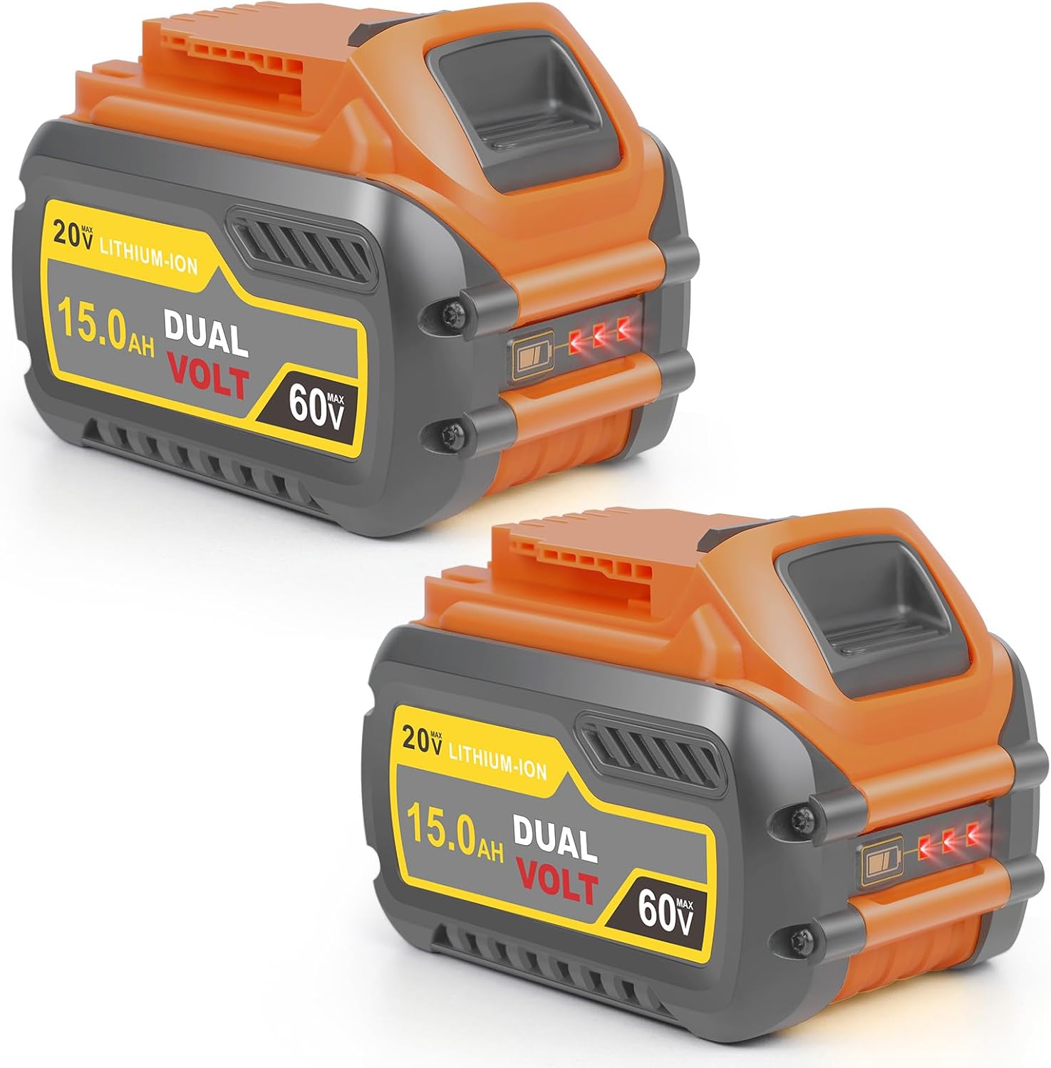 2-Pack 15000mAh Compatible with Dewalt 20V 60V Max Battery,Compatible for DCB606 DCB609 DCB612 DCB615