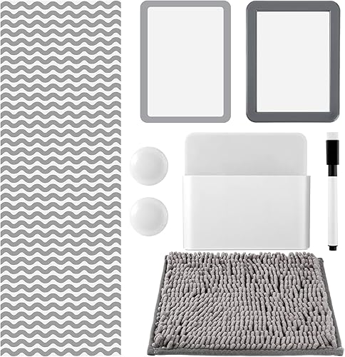 Timgle Juego de casilleros magnéticos de 8 piezas, incluye papel tapiz magnético, espejo, armario, organizador, alfombra, pizarra blanca, marcador