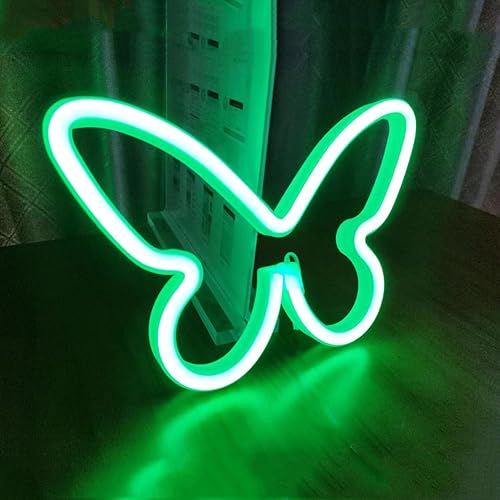 Miniatura 5 de Letreros de neón de mariposa para pared, oficina, dormitorio, boda, fiesta de cumpleaños, decoración de habitación, decoración de mariposa de neón