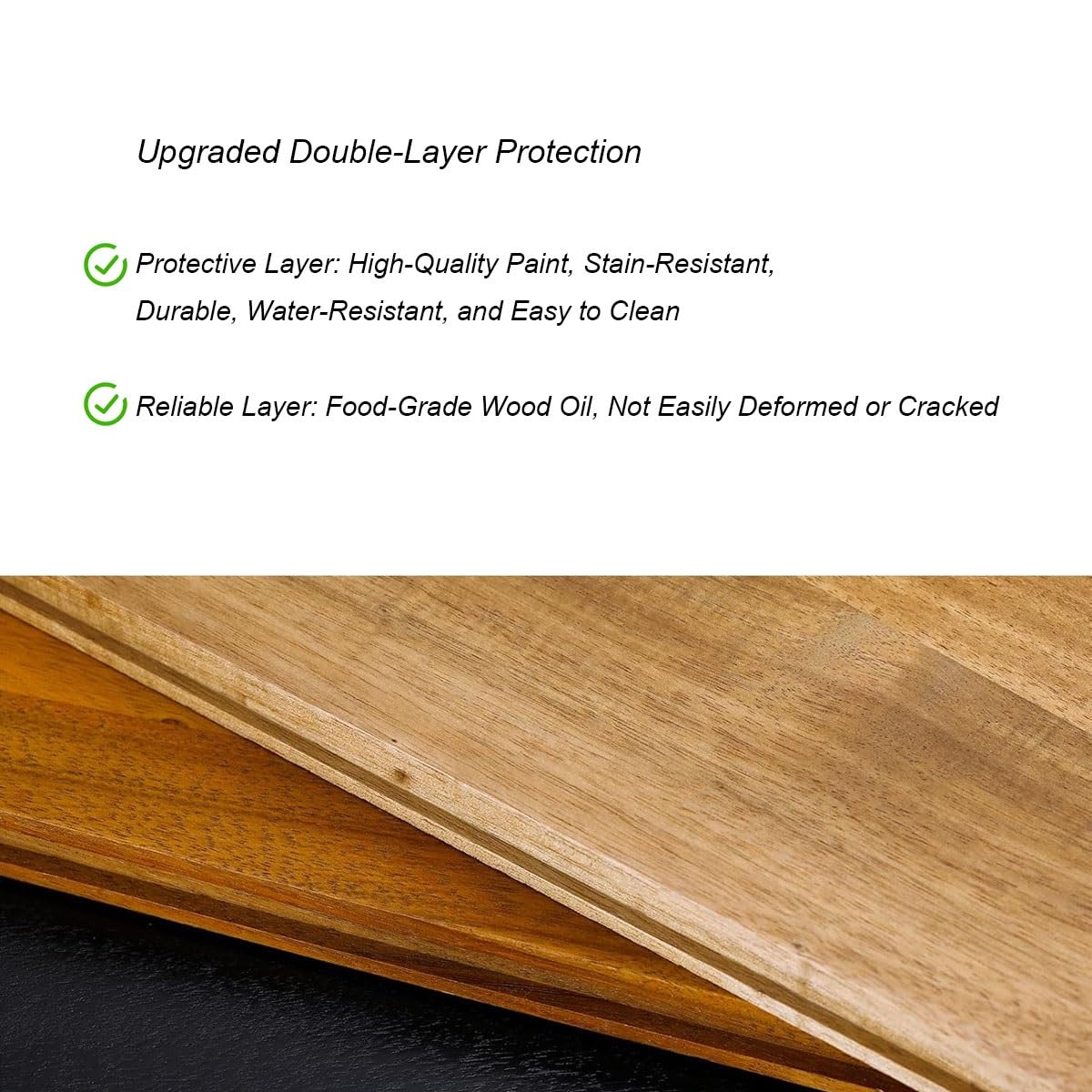 Set da 3 taglieri in bambù a forma di libro con supporto in legno, 2 cm, leggeri, lavastoviglie