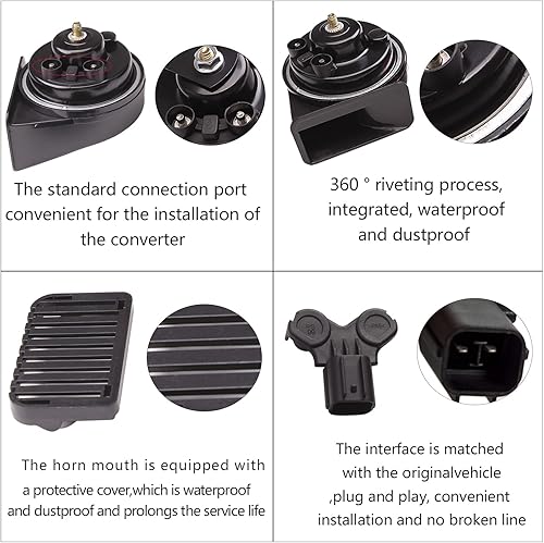 Miniatura 3 de AOLIHAN Bocina de coche compatible con Chevrolet, bocinas especiales para Chevy, 12 V, impermeable, cuerno de caracol de 125 db, tono altobajo