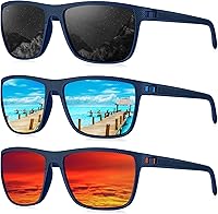 Vista 31 de KALIYADI Gafas de sol polarizadas para hombre, gafas de sol ligeras con protección UV para conducir, pescar y jugar golf
