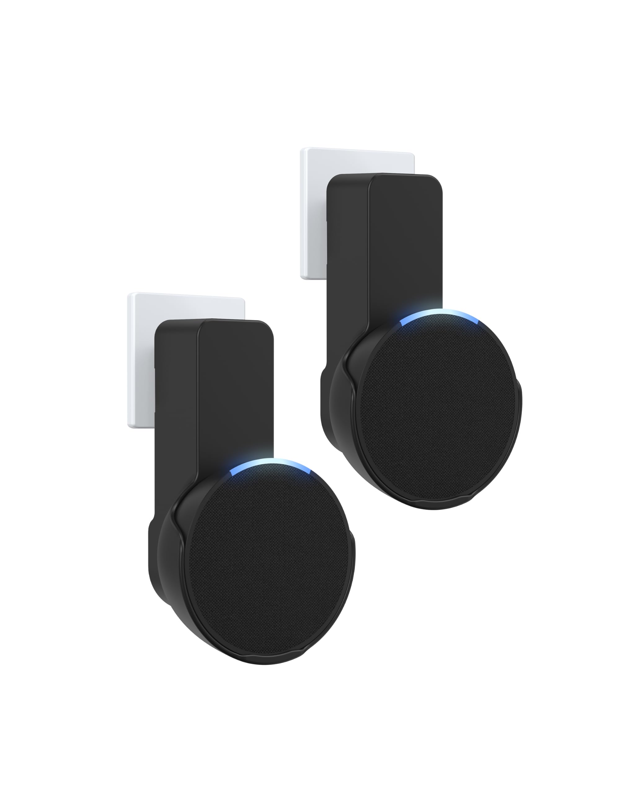 Photo 1 of Maxonar Wall Mount, (2 Packs) Ech0 P0p Wall Mount Speaker Holder No Screws No Drill Needed Cable Hidden Storage Compatible with Google Nest, Ech0 P0p- Black