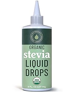 Organic Stevia Liquid Drops, 8 fl oz, Liquid Stevia Sweetener from Stevia Extracts, Zero Calorie Sweetener, Pure Stevia Liquid, Zero Carb Sweetner & Keto Sugar Substitute, 1800+ Servings