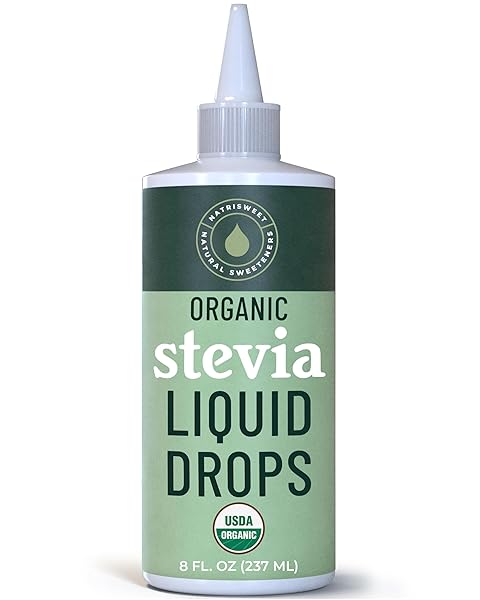 Organic Stevia Liquid Drops, 8 fl oz, Liquid Stevia Sweetener from Stevia Extracts, Zero Calorie Sweetener, Pure Stevia Liquid, Zero Carb Sweetner & Keto Sugar Substitute, 1800+ Servings
