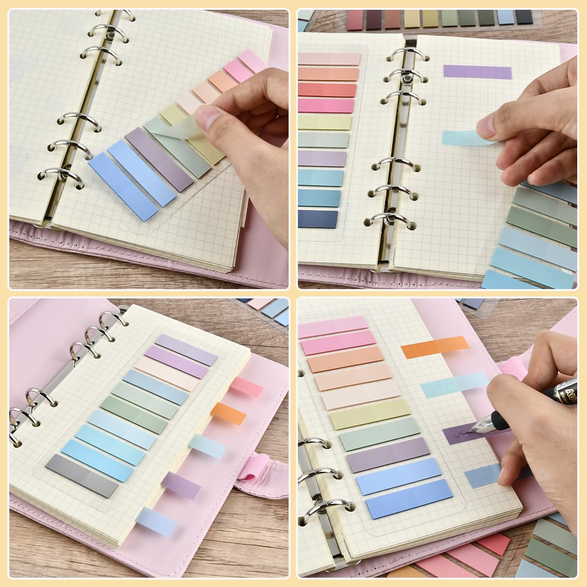 OLAX Haftstreifen Set 2000 Stück - 10 Farben Index Tabs Für Bücher & Ordner