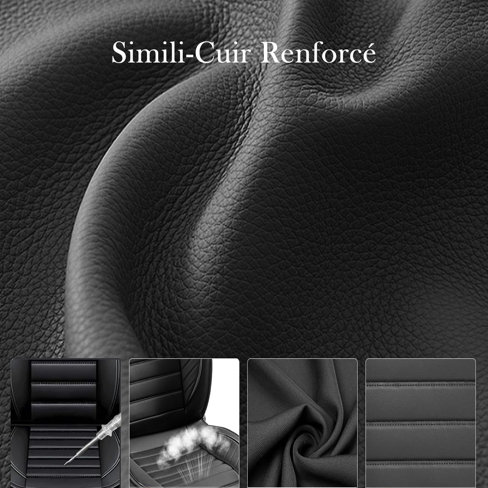 Housse de Siège Auto Enveloppante Intégrale, pour Renault Captur Clio Kadjar Koleos Megane Twingo Avant et Arrière, Intérieur Auto