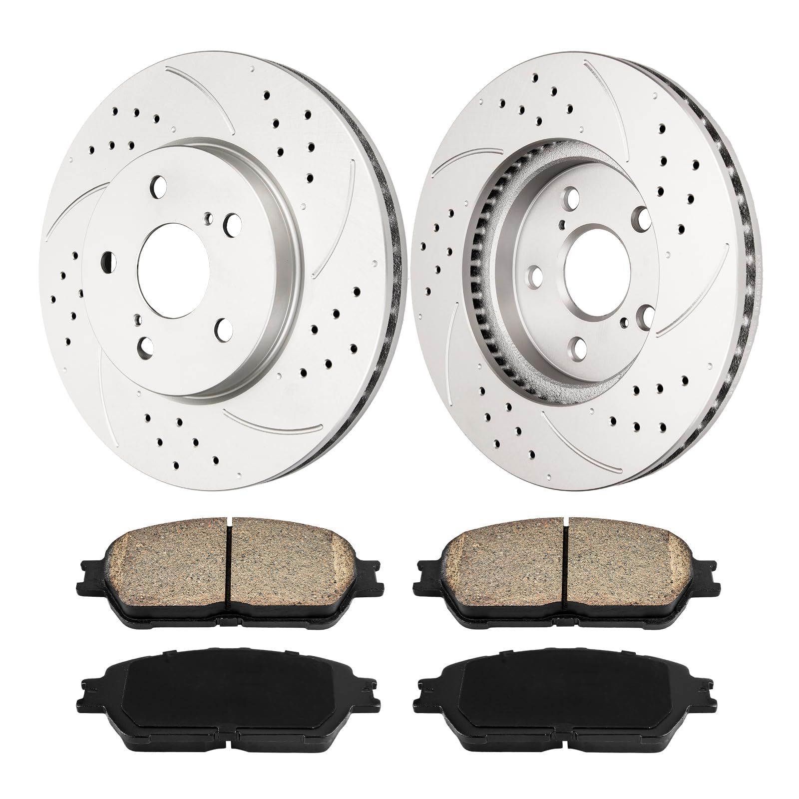 Brake Rotors Front Ceramic Brake Pad & Rotor Kit For Toyota/Lexus - Fits Avalon, Camry, Sienna, ES300/330 Ceramic Brake Pads Rotors
